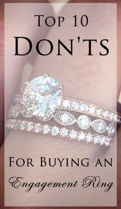 the top 10 don't's for buying an engagement ring, with text overlay