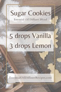 The Sugar Cookies essential oil diffuser recipe contains lemon and vanilla oleoresin. Essential Oil Perfumes Recipes