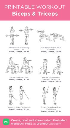 the printable workout poster shows how to do an exercise with one hand and two hands