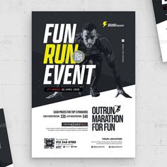 Running Events Flyer Template Sport Flyer Design, Running Infographic, Personal Trainer Flyer, Magazine Ad Design, Marathon Poster, Marathon Posters, Events Flyer, Graphic Design Posters Layout, Fitness Event