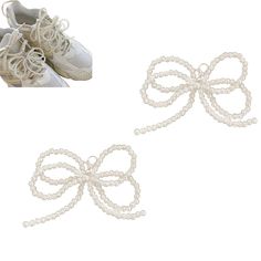 PRICES MAY VARY. 【Pearl Bows Shoe Charms】- Pearls Bow Shoe Decoration Charms for Sneakers Dress Shoes Elegant Buckle Pearl Beaded Chain for Women DIY Shoe Lace Charms Shoe Accessories for Wedding Gift.All bows have lobster clasps or ring clasps. Some are lobster clasps and some are ring clasps 【Decoration Charms for Dress Shoes】- These 2 Pcs Pearl Bow Shoe Charms are the perfect addition to any women's footwear collection,add a touch of sophistication and style to your dress shoes, sneakers, or Sneakers Decoration, Lace Charms, Diy Shoe, Shoes Elegant, Shoe Decoration, Pearl Bow, Big Pearl, Lace Sneakers, Bow Shoes