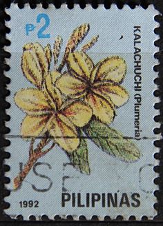 a stamp with flowers on it and the words,'pelipias'written in spanish