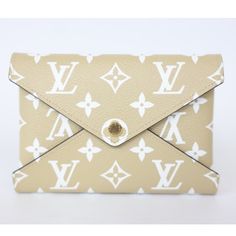 Louis Vuitton Kirigami Pochette Medium Pouch. It Is Made From Beige And Cream Monogram Leather And Lined In Leather With Gold-Tone Hardware And Features Louis Vuitton Engraved Snap Fastener. The Pouch Measures Approximately 6 X 4.5 X 0.1 Inches. This Item Is In Pre-Owned Condition. The Exterior Wear Includes Light Scratches To Snap Fastener, Light Wear To Corner Of Flap, Wear To A Corner And Blue Color Transfer To Sides. The Interior Has Visible Wear With Color Spotting And Blue Color Transfer To Flap. It Comes In The Original Box. Please Review The Photos Closely As They Form Part Of The Description. Additional Photos Should Be Requested To Assess The Item's Unique, Detailed Characteristi Designer Beige Envelope Bag, Designer White Envelope Bag, White Designer Bag With Card Slots, Luxury Beige Envelope Clutch, Designer White Bags With Card Slots, Designer Beige Wallets, Designer Beige Bags With Card Slots, Designer Beige Clutch With Removable Pouch, Designer White Pouch Clutch