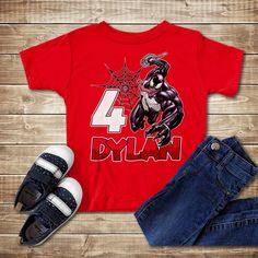 Custom Superhero Birthday Boy Shirt, Personalized Venom Character Family Shirt, Spider Man Venom Movie Shirt, Venom Birthday Theme Gift LS5324 Welcome to our store! I'm dedicated to providing you with exceptional assistance, so please feel free to reach out if you have any special requests or questions. I'll ensure a prompt response to guarantee your satisfaction. To streamline the ordering process, please follow these steps: - Select your preferred color and size. - If applicable, provide custo Venom Birthday, Venom Character, Spider Man Venom, Venom Movie, Birthday Boy Shirt, Birthday Boy Shirts, Boy Shirt, Superhero Birthday, Movie Shirts