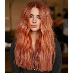 Strawberry Rose Gold Hair, Copper With Pink Highlights, Rose Gold Copper Hair Color, Cooper Rose Gold Hair, Red Rose Gold Hair, Rose Ginger Hair, Pastel Copper Hair, Ginger Balayage Blonde, Peach Hair Color Rose Gold