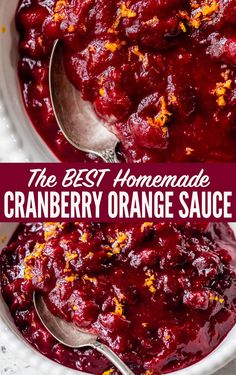 the best homemade cranberry orange sauce in a white bowl