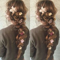 Mermaid Hairstyle, Flowers In Her Hair, Prom Hairstyles For Long Hair, Halloween Hair, Party Hairstyles, Hair Dos, Hair Designs, Hair Colors