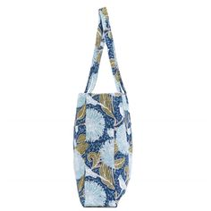 100% cotton canvas in fun fashion prints and perfectly sized for ‘Best Grab-and-Go Bag’ of the season. Step out in style with the Chrysanthemum Bird Little Shopper Tote Bag. Featuring a beautifully intricate design of soft blue chrysanthemums and graceful birds against a deep navy background, this tote is as elegant as it is functional. With its spacious interior, it’s perfect for carrying your groceries, books, or daily essentials. The sturdy handles make it easy to carry, while the durable mat Spring Vacation Cotton Shoulder Bag, Casual Canvas Bag With Floral Print For Shopping, Rectangular Cotton Shoulder Bag With Floral Print, Everyday Cotton Shoulder Bag With Floral Print, Rectangular Cotton Floral Print Shoulder Bag, Casual Cotton Beach Bag For Shopping, Floral Print Cotton Shoulder Bag, Blue Cotton Beach Bag For Vacation, Blue Cotton Canvas Bag For Vacation