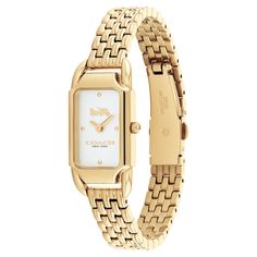 Coach Cadie Gold Stainless Steel Silver White Dial Women's Watch - 145 – The Watch Factory Australia Gold Watches Women, Jewelry Accessories Ideas, Jewelry Lookbook, Girly Jewelry, Women's Watch, Jewelry Inspo