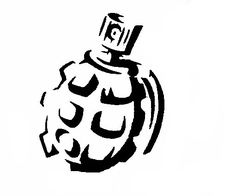 a black and white drawing of a bottle with the word p on it's side