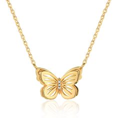 PRICES MAY VARY. Size: Chain length 15 inches + 2 inches adjustable; Pendant 0.8 x 0.56 inches Design: This gold-plated necklace for women uses hollow carving technology to vividly present 2 overlapping butterflies. The 3 Cubic Zirconias inlaid in the body of the butterflies add a touch of nobility and elegance. Material: We use high-quality brass to make our necklaces, then plate them with a thick layer of 14k gold to ensure they never fade or lose their shine. There is no nickel, no lead, hypo Gold Necklace For Women, 14k Gold Plated Jewelry, Minimalist Necklace Gold, Butterfly Necklace Gold, Snake Pendant, Dainty Gold Necklace, Gold Charm Necklace, Women Necklace, Gold Necklace Women