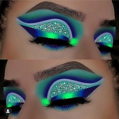 Creative Eye Makeup Ideas, Peacock Fairy, Crazy Eye Makeup, Eyeshadow Ideas, Plouise Makeup Academy, Makeup Images, Neon Makeup, Dance Stuff