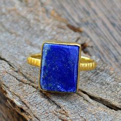 Lapis Lazuli gold ring, 14k yellow gold Lapis Lazuli ring, Lapis Lazuli jewelry,romantic gift, gold Gold Lapis Lazuli Gemstone Rings, Gold Rings With Lapis Lazuli Gemstone, Rectangular Lapis Lazuli Jewelry As Gift, Fine Jewelry Lapis Lazuli Rings For Gifts, Rectangular Sapphire Ring Gift, Yellow Gold Sapphire Ring With Rectangular Stone For Gift, Lapis Lazuli Gemstone Rings As Gift, Gold Lapis Lazuli Ring As Gift, Classic Lapis Lazuli Ring As Gift