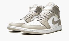 The Air Jordan 1 Mid “Linen” is an ultra-wearable look for the mid-top version of Michael Jordan’s first signature shoe that mimics the color block of an iconic Air Jordan 1 style. None other than the Dior x Jordan 1 from 2020 is the shoe in question, its white-and-grey color scheme inspiring the “Linen’s” color arrangement down to the white leather base and grey leather overlays. Other details include a grey leather Swoosh on both sides, a white “Wings” logo on the collar, and white Jumpman and Air Jordan 1 Mid Linen, Jordan 1 Mid Linen, Logo Wings, 70s Converse, Nike Jordan 1 Mid, Nike X Travis Scott, Converse Run Star Hike, Low Air Jordan 1, Converse Run Star