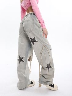 Size(cm) Length Waist Hip Thigh M 107 54 96 57 L 108 56 100 58 XL 109 58 104 59 Size: M L XL Color classification: Gray jeans, blue jeans Applicable season: All seasons Season of the Year: Winter 2022 Thickness: Regular Length: trousers Trendy Straight Leg Flare Jeans With Star Print, Star Print Denim Jeans For Streetwear, Trendy Star Print Denim Flare Jeans, Denim Blue Jeans With Star Print For Streetwear, Trendy Denim Flare Jeans With Star Print, Straight Leg Denim Blue Bottoms With Star Print, Denim Blue Straight Leg Bottoms With Star Print, Straight Leg Bottoms With Star Print In Denim Blue, Trendy Straight Leg Star Print Jeans