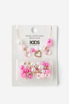 Look no further for the perfect gift for your little one who loves to accessorise! This make your own Jewellery Set is bright and bold so they can let their imaginations run wild as they personalise their own jewellery.

Features:  

 - X2 Alphabet Sets To Create Multiple Words
 -  Total Length Of Chain 20 Cm
 -  Feed Letters Through Onto The Chain
Composition: Metal 50%, Plastic 50% Marvel Gifts, Baby Graphic Tees, Bottle Jewelry, Graphic Tee Dress, Boys Graphic Tee, Make Your Own Jewelry, Pink Hearts, Jewellery Set, Girls Fashion Clothes