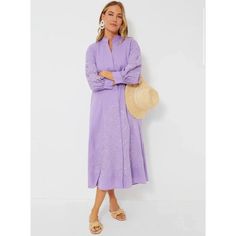 Great Dress To Throw On And Look Fabulous! Worn One Time, Washed, And Hung To Dry. Size L. Tuckernuck Dress, Embroidered Dress, One Time, Color Purple, Lilac, Colorful Dresses, Long Sleeve Dress, Womens Dresses, Purple