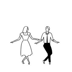 a man and woman are dancing together on the danceflosse, one is black and white