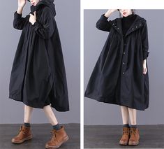 Long Women Casual Hooded Parka Plus Size Coat Jacket ,Custom make service available! Please feel free to contact us if you want this dress custom made.Materials used: cotton blendedSize: M: chest:112 cm length:97-105 cm sleeve：58 cm L : chest:116 cm length:98-106 cm sleeve：59 cm Most of our dresses are made of cotton linen fabric, soft and breathy. loose dresses to make you comfortable all the time.Flattering cut. Makes you look slimmer and matches easily.Payment:We accept payment by paypal and Spring Cotton Hooded Long Jacket, Spring Cotton Hooded Jacket For Work, Plus Size Coat, Dresses To Make, Loose Dresses, Plus Size Coats, Hooded Parka, Cotton Linen Fabric, Loose Dress