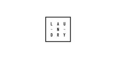 the logo for lau n dry is shown in black and white, with an image of a