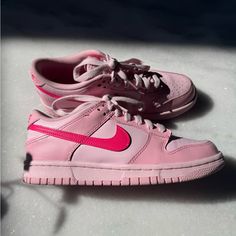 Nike Dunk Low Med Soft Pink/Pink Size 5 (Boys) Equivalent To Approx 6.5 In Women’s. Not Brand New! Has Light Wear Pink Sneakers For Streetwear With Laces, Sporty Custom Pink Sneakers With Rubber Sole, Sporty Pink Sneakers With Rubber Sole, Pink Lace-up Sneakers For Streetwear, Pink Boost Midsole Lace-up Sneakers, Sporty Pink Custom Sneakers With Gum Sole, Casual Pink Custom Sneakers With Boost Midsole, Pink Sporty Custom Sneakers With Laces, Pink Skate Shoes With Boost Midsole For Streetwear