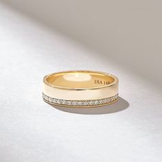 One Side Pave Wedding Band, 14k Gold Minimalist Diamond Marriage Band, Solid Gold Full Eternity Flat Band, Comfort Fit Classic Womens Band - Etsy 4 Mm Wedding Band Women, Thick Gold Wedding Bands For Her, Thick Gold Wedding Band, Ring Styling, Thick Wedding Bands, Thick Gold Band, Pave Wedding Band, Wedding Band Yellow Gold, One Side