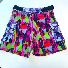 A Gsuwoo / Shopsoreal Original Piece - Nwot - Never Worn Washed Once No Flaws Or Signs Of Wear Multicolor Outdoor Shorts, Multicolor Beach Shorts With Moisture-wicking, Multicolor Moisture-wicking Shorts For The Beach, Green Breathable 4-way Stretch Shorts, Sporty Multicolor Moisture-wicking Shorts, Pink Ladies, Pink And Green, Womens Shorts, Signs