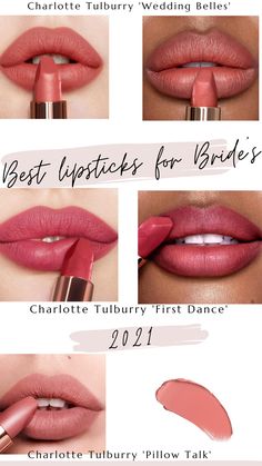 Trending lipstick for bride's 2021 is the soft matte revolution lipstick by Charlotte Tilbury. Prefect bridal lipstick that moisturizes and lasts all night 💋 #bridalmakeup #weddingmakeup #mattelipsticks Bridesmaid Makeup Lipstick, Wedding Day Lipstick Brides, Best Bridal Lip Color, Bridesmaid Lipstick Color, Best Bride Lipstick, Lipstick For Brides Wedding Day, Bridesmaid Lip Color, Wedding Lip Color Brides, Wedding Day Lip Color