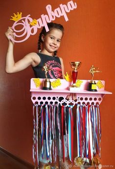 Gymnastic Medal Display Ideas, Dance Trophy Shelf, Showcase For Medals, Gold Medal Gymnastics, Gymnastics Medal Holder, Medal Display