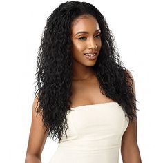 Outre Quick Weave Wet & Wavy Style Half Wig BEACH CURL 24" COLOR SHOWN ON MODEL: 1BMATERIAL: Synthetic HairTYPE: Half WigLENGTH: LongHEAT SAFE: Yes up to 400°FDESCRIPTION: Wet & Wavy Style Half Wig Cap Lays Flat; Requires Less Leave Out Self Styled in 60 Seconds High Heat Resistant Fiber How to Care Brush through the hair from the tips to the roots to prevent matting and tangling. For curly styles, spritz the hair with water and scrunch the curls to bring them back to life. For straight styles, Grey Hair Pieces, Senegalese Twist Braids, Curly Styles, Beach Curls, Half Wig, Remy Hair Wigs, Hair Dry, Wavy Style, Remy Hair Weave