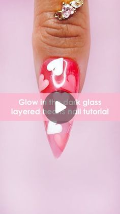 Daily Charme Official on Instagram: "💗 NAIL TUTORIAL: Easy Glow-in-the-Dark Glass Layered Hearts Valentine’s Day Nails! ✨💌 Comment “HEARTS” for the direct link to recreate this dreamy look!  Perfect for beginners or anyone who loves love 💕💅   ✨ SAVE this post for inspo. ✨ SHARE to spread the love!  Using @daily_charme: 💗 T21 Floradora 🤍 002 Perfect White 🌟 White Glow in the Dark Powder 💗 Dotting Tools Set 💅 Long Stiletto Clear CG Extension Tips 💍 Sweet Hearts Adjustable Ring (DC x Girls Crew)  #valentinesdaynails #heartnails #glowinthedarknails #glassnails #nailtutorial #diynails #nailinspo #trendynails #valentinesnailart #dailycharme #stilettonails #easynailart" Dotting Tool, Glass Nails, Heart Nails, Cute Nail Designs, Easy Nail Art, Valentine's Day Nails, Valentines Nails