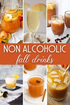 non alcoholic fall drinks with oranges and apples