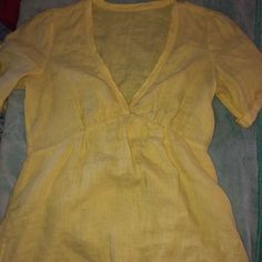 - Yellow Blouse - Slightly See Through - Never Worn - No Size On It But Would Fit A Extra Small Or Small Yellow Blouse, Top Blouse, Blouses, Womens Sizes, Womens Tops, Yellow, Women Shopping, Color