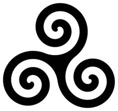 a black and white image of two spirals in the shape of an omen symbol