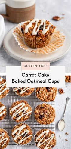 carrot cake baked oatmeal cups on a cooling rack