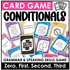 Conditional Tenses Card Game to practice using zero, first, second  and third conditional tenses Finish The Sentence Game, Improve Speaking Skills, Grammar Notebook, Finish The Sentence, Tenses English, Teach English To Kids, Grammar Games, Esl Classroom, First Second Third