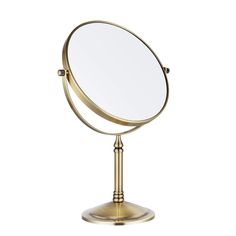 PRICES MAY VARY. MATERIAL￤Featured high-quality BRASS, simple modern design, strong and durable. Coated in anti-fog film that prevents hot water vapor sticking to the mirror’s surface. Display clear reflection all the time. STABILITY￤Weight added base for stability. The mirror is heavier than else and is sturdier. 8 inches large mirror surface which has a wide range of view. Clearly reflect the whole face. FLEXIBILITY￤360°free rotate flexibility, simply change two sides and fix at any angle you Table Top Mirror, Gold Vanity Mirror, Mirrors For Makeup, Water Vapor, Double Sided Mirror, Shaving Mirror, Desk Mirror, Metal Tumblers, Mirror Surface