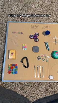 there is a board that has various items on it