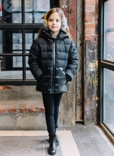 Vierra Rose Jules Shiny/Matte Combo Puffer in Black Black Puffer Jacket For Outdoor Activities, Luxury Black Puffer Jacket For Outdoor, Luxury Black Puffer Jacket, Kids Leather Jackets, Boys Puffer Jacket, Girls Puffer Jacket, Shiny Jacket, Black Puffer, Cute Poses