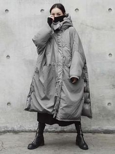 Grey Puffer Coat, Duvet Coat, Oversized Puffer Coat, Grey Puffer, Solid Quilt, Oversized Puffer, Parka Style, Oversize Women, Womens Parka