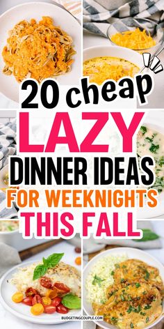 Lazy Fall Dinners (A collage of dinner ideas cold weather comfort foods recipes and quick dinners chicken breast perfect for cheap dinners high protein) Dinner Sandwich Ideas, Dinner Ideas Hamburger, Lazy Dinner Ideas, Quick Fall Dinner, Family Casseroles, Quick Cheap Dinners, Fall Dinner Ideas, Lazy Dinner, Cheap Meal Plans