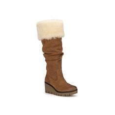 Vintage Foundry-Arabella Boot Keep the cold out donning the Arabella boot from Vintage Foundry Co. Featuring a suede construction with shearling collar and faux fur lining, this ruched boot ensures warmth throughout the day and is grounded by a wedge platform with rubber outsole for brilliant traction. Click here for Boot Measuring Guide. Lace Up Wedge Boots, Winter Bridesmaid Dresses, Crocs Clogs, Dress Winter, Lace Up Wedges, Wedge Boots, Boot Shop, Platform Wedges, Winter Boot