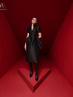 Experience the epitome of a statement piece with our exquisite dress. The flattering wrap silhouette accentuates your figure, while the wavy flap detail adds a touch of captivating drama. Mean Blvd, Designer Collection, Dresses Xs, Online Fashion, Latest Fashion Trends, Latest Fashion, Vietnam, Black Dress, Drama