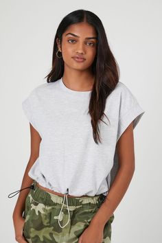 Cropped Toggle Drawstring Tee | Forever 21