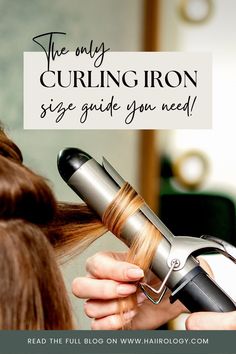 Choosing the right size curling iron for your hair can be tricky. Picking the right curling iron size depends on many factors like hair length and style. The answers to these questions are just enough to choose between various barrel sizes for your hair type. Check out my blog for the relation between barrel size, hair length and hairstyle, Curling iron size chart and a guide to picking the right one for your needs! | Curling Iron size guide for beach waves Curling Iron Barrel Sizes, Types Of Curling Irons, Large Barrel Curling Iron, Wavy And Curly Hair, 1 Vs 1