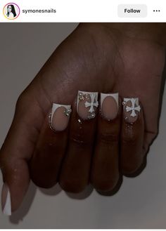 Nails 2015, Cute Short Nails, Acrylic Nail Set, Hard Nails, White Acrylic Nails, Colored Acrylic Nails, French Tip Acrylic Nails, Girly Acrylic Nails, French Acrylic Nails