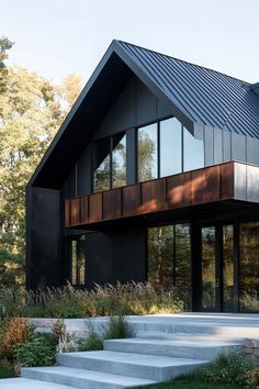 a house with stairs leading up to it