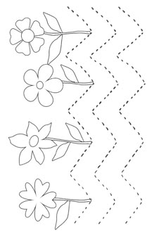 a flower pattern is shown in the shape of a cross - stitched line with two flowers