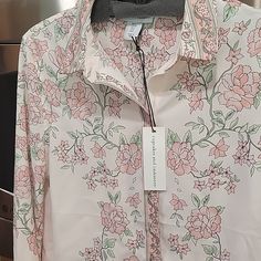 Multi Pink Colored Long Sleeve Women's Blouse Size Sm/ Med, New With Tags 100% Polyester Machine Wash 3/4 Sleeve Shirt With Floral Print For Spring, Floral Print Shirt With 3/4 Sleeve For Spring, Feminine Long Sleeve Shirt For Spring, Spring Daywear Shirt With 3/4 Sleeves, Feminine Floral Print Tops With 3/4 Sleeve, Daywear 3/4 Sleeve Floral Blouse, Floral Print Blouse With 3/4 Sleeves For Daywear, Daywear Blouse With 3/4 Sleeve And Floral Print, Cupcakes And Cashmere