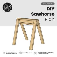 the diy sawhorse plan is shown